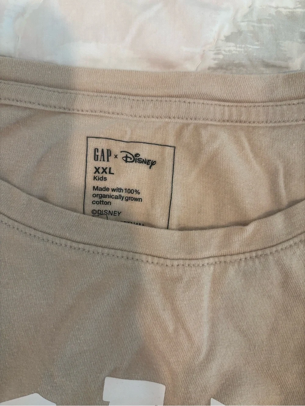 GAP Beige Long-Sleeve Tee with Minnie Mouse Graphic
